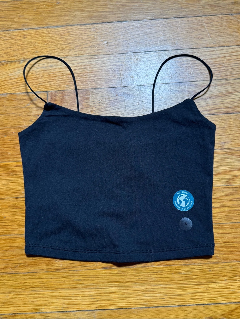 Aeropostale Black Spaghetti Strap Cropped Camisole